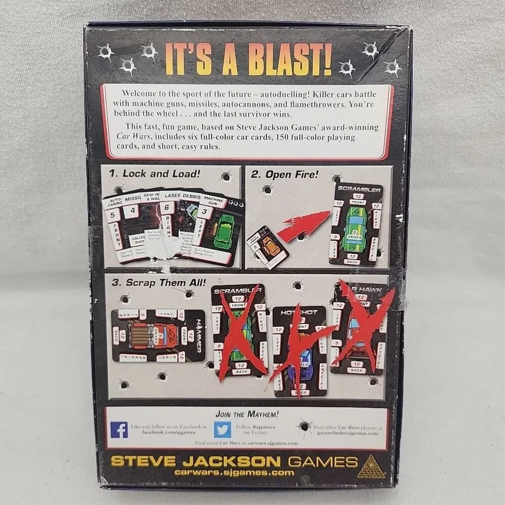 Game Car Wars Card Killer Battle Missles Guns Steve Jackson Games Used 2015